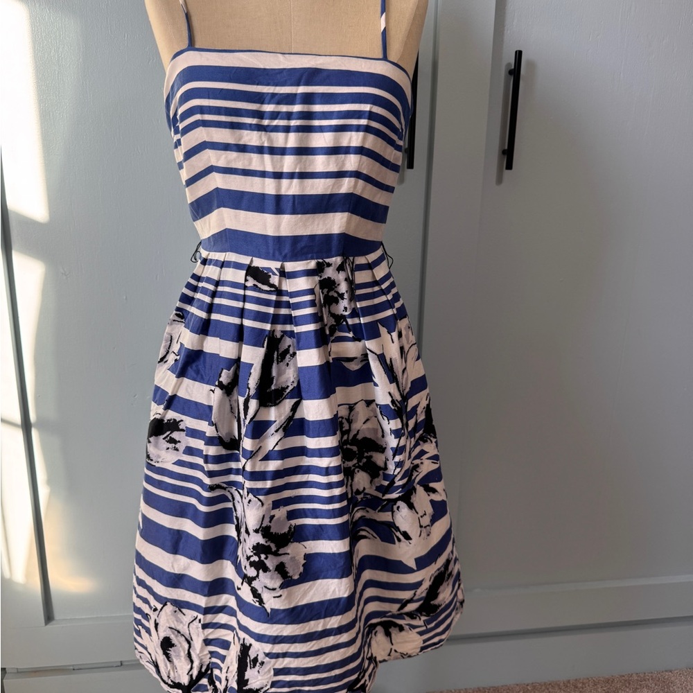 Jessica Howard Blue and White Striped Dress